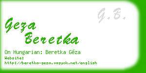 geza beretka business card