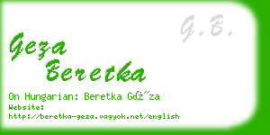 geza beretka business card